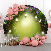 Magie Wald Blumen Schmetterling Runden Hochzeit Hintergrund